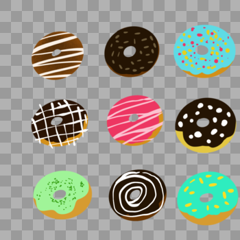 甜甜圈组图图片素材免费下载