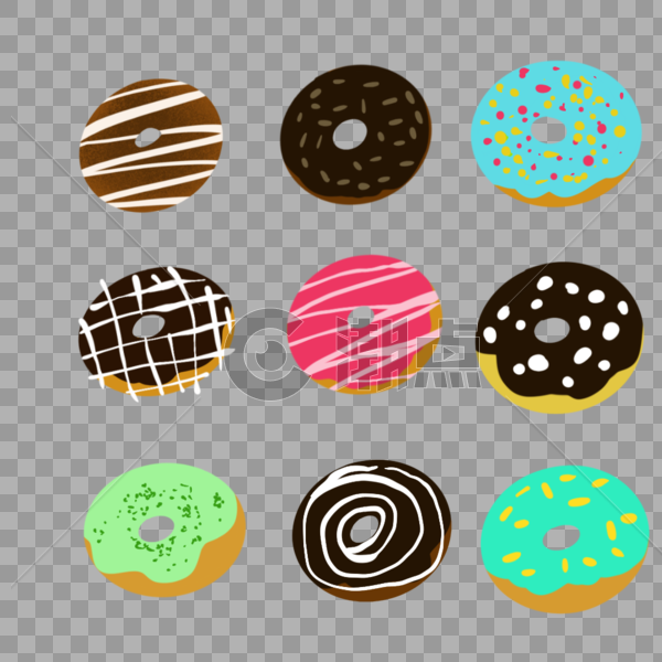 甜甜圈组图图片素材免费下载
