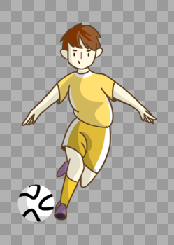 踢足球的男孩子插画图片素材免费下载