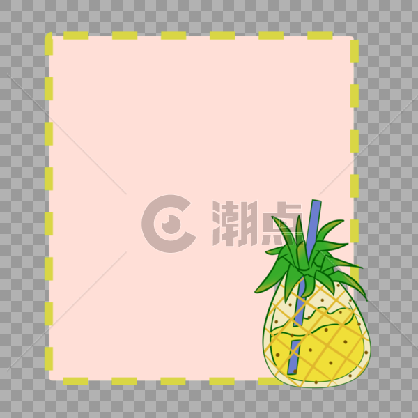 菠萝水果夏季边框图片素材免费下载