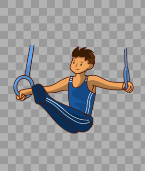 吊环体操的男孩子图片素材免费下载