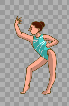 卡通艺术体操的女孩子图片素材免费下载