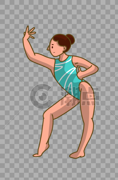 卡通艺术体操的女孩子图片素材免费下载