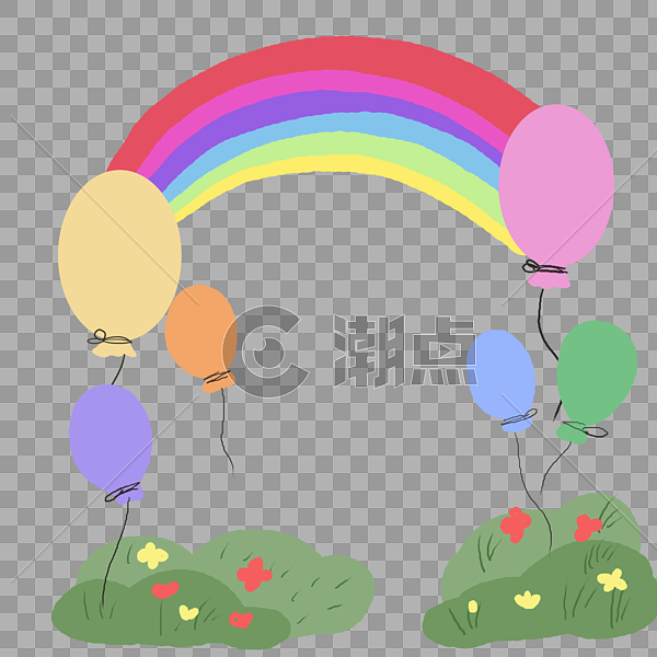 幼儿园母婴气球彩虹边框图片素材免费下载