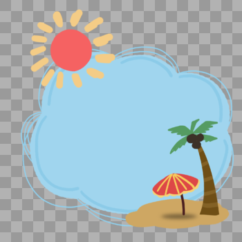 夏季太阳蓝天椰树边框图片素材免费下载