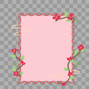 粉色植物树叶边框底纹图片素材免费下载