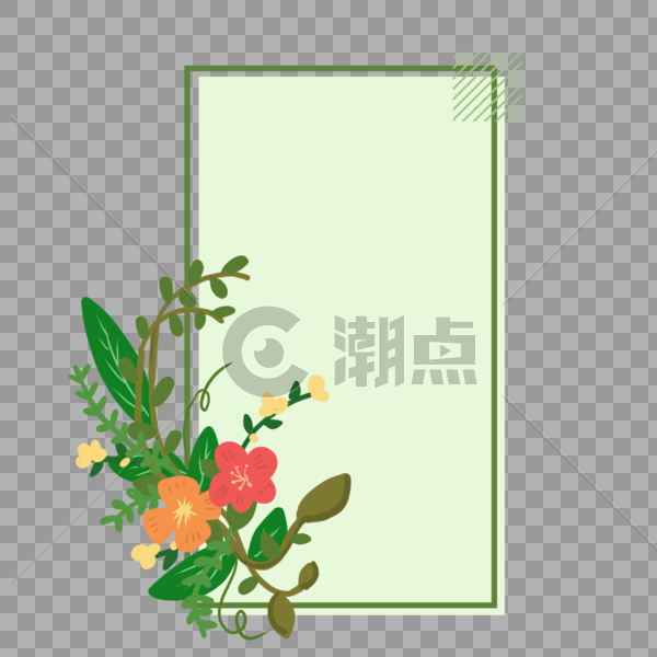 绿色清新花卉边框底纹图片素材免费下载