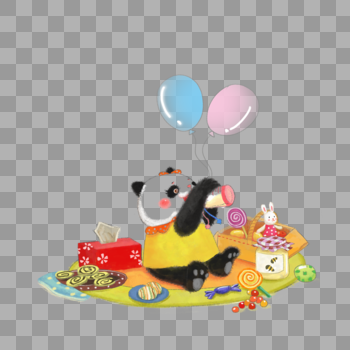 小熊猫的儿童节图片素材免费下载