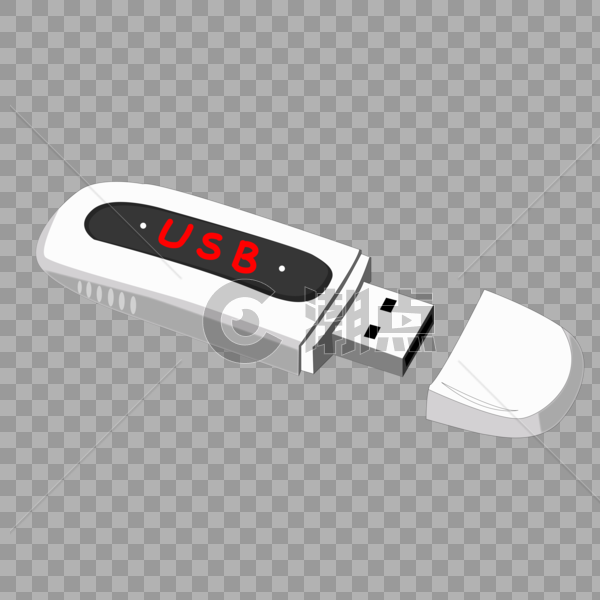 卡通手绘电脑周边U盘白色USB设计元素3000*3000图片素材免费下载-编号578531-潮点视频