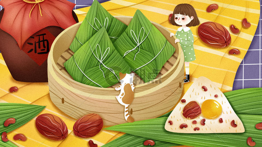 端午节传统节日粽子节插画图片素材免费下载