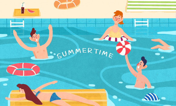 夏季泳池gif动图图片素材免费下载