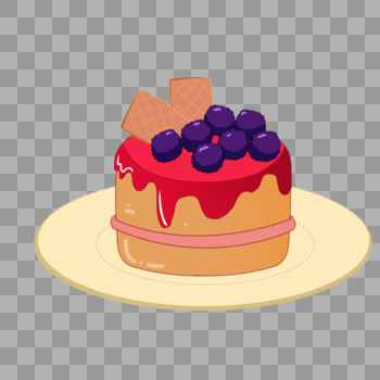 蓝莓饼干草莓味小蛋糕元素图片素材免费下载