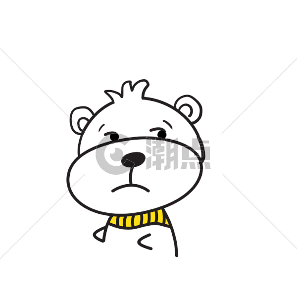 创意简笔画小熊插图GIF图片素材免费下载