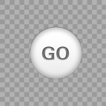 AI立体灰色GO按钮圆形立体按钮图片素材免费下载
