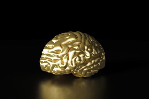 创意金属大脑模型图片素材免费下载