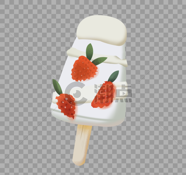 草莓奶油冰棍图片素材免费下载