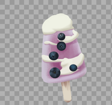蓝莓奶油冰棍图片素材免费下载