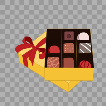 盒装美味巧克力元素图片素材免费下载