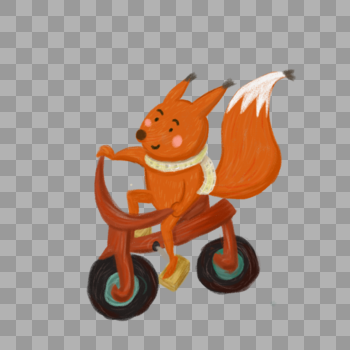 骑车的狐狸图片素材免费下载