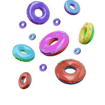漂浮甜甜圈饰品GIF图片素材免费下载