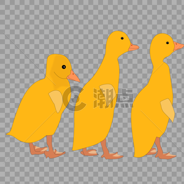 卡通手绘可爱动物黄色鸭子图片素材免费下载