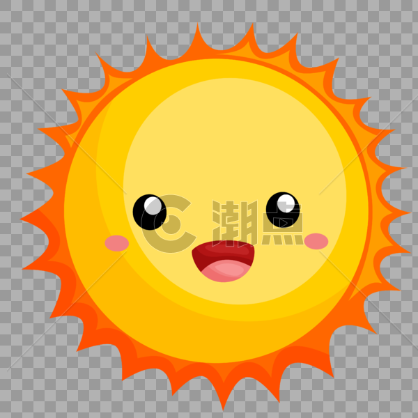 小太阳黄色卡通太阳图片素材免费下载