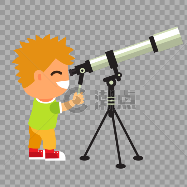 天文望远镜男孩图片素材免费下载
