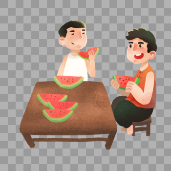 夏天吃西瓜图片素材免费下载
