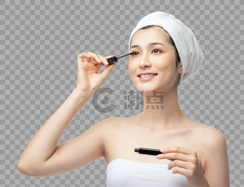 女性化妆刷睫毛膏图片素材免费下载