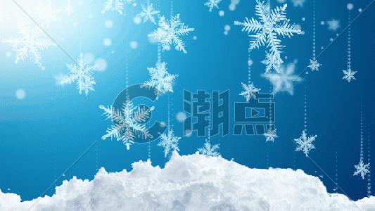冬天浪漫雪花背景gif图片素材免费下载