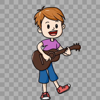 学吉他的男孩图片素材免费下载