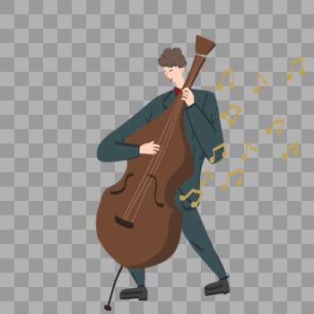 音乐节演奏大提琴人物插画图片素材免费下载
