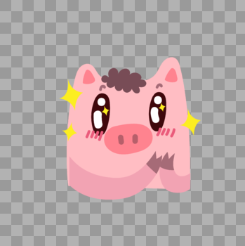 小猪期待表情图片素材免费下载