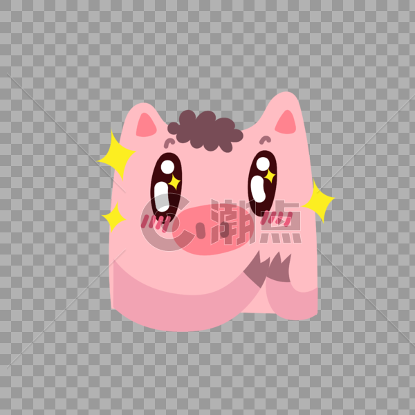 小猪期待表情图片素材免费下载