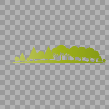 AI矢量图平面森林绿色植物平面图树林图片素材免费下载