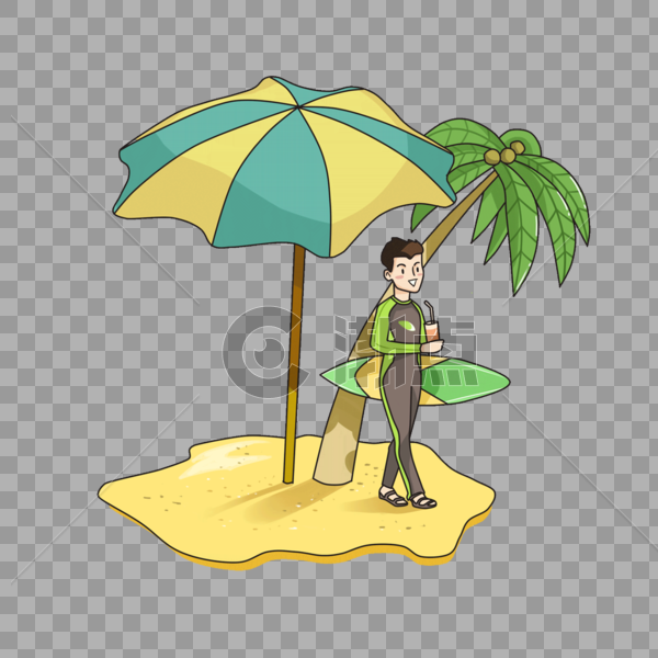 沙滩椰子树和我图片素材免费下载