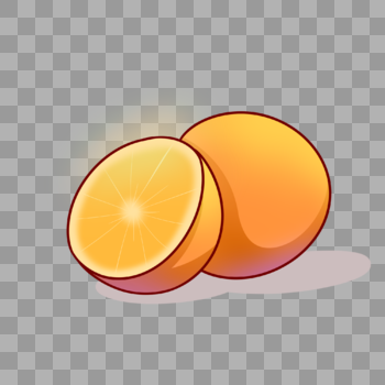 一颗切开的橙子图片素材免费下载
