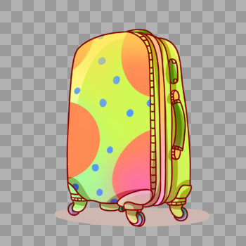 一个彩色的行李箱图片素材免费下载