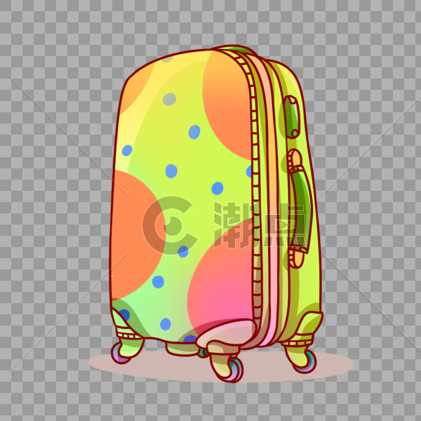 一个彩色的行李箱图片素材免费下载