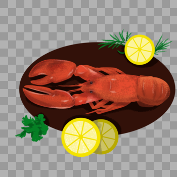 装盘的大龙虾海鲜图片素材免费下载