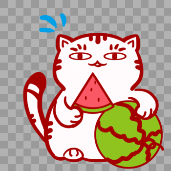 猫咪表情包吃瓜图片素材免费下载