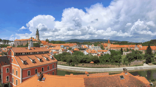 捷克著名旅游CK小镇全景图gif图片素材免费下载