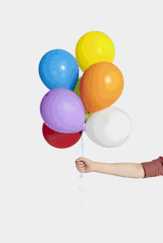 手拿彩色气球gif图片素材免费下载