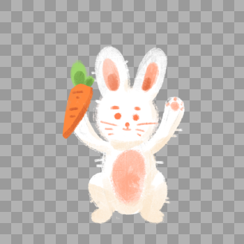 拿着萝卜的兔子图片素材免费下载