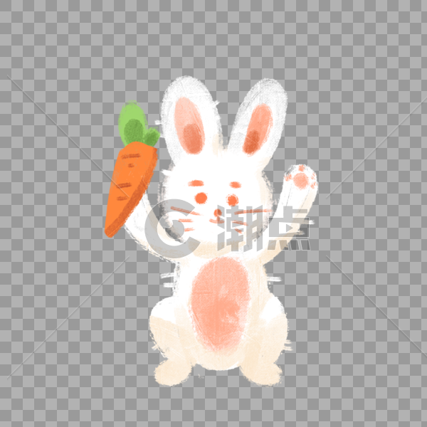 拿着萝卜的兔子图片素材免费下载