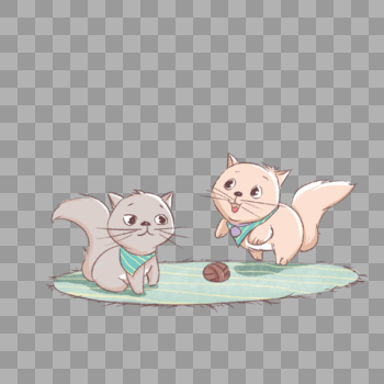 两只玩耍的小猫仔图片素材免费下载