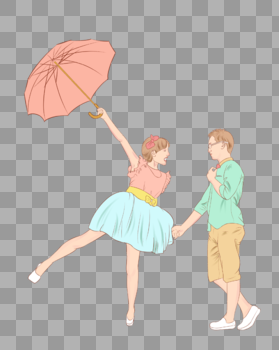 举着伞的情侣图片素材免费下载