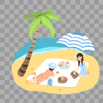 沙滩野餐图片素材免费下载