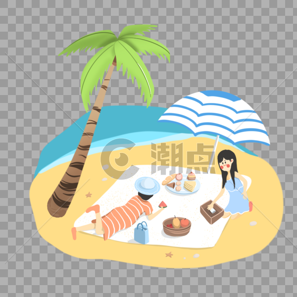 沙滩野餐图片素材免费下载