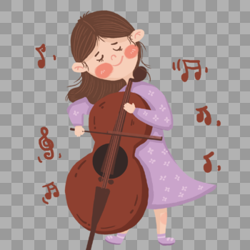 拉大提琴的女孩图片素材免费下载